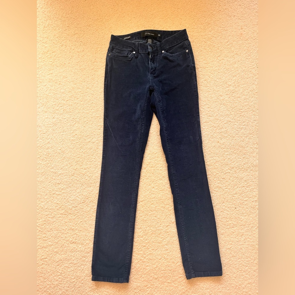 Calvin Klein Dark Blue Skinny Corduroy Pants